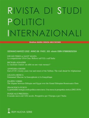 cover image of Rivista di Studi Politici Internazionali 1/2022